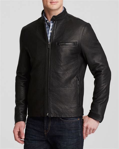 michael kors mens racer jacket|michael kors leather racer jacket.